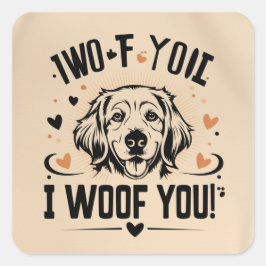 Doggie Love Note Vierkante Sticker