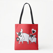 Doggie Love Talk Hart Canvas tas