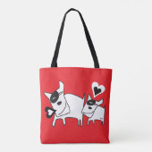 Doggie Love Talk Hart Canvas tas (Achterkant)