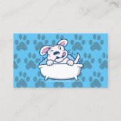 Doggie Paws Pattern | Hond in Bathtub Visitekaartje (Voorkant)