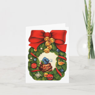  Doggie Slaapend in Wreater KerstKaart Kaart