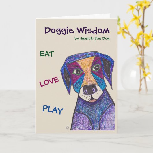 Doggie Wisdom Kaart (Gele Bloem)