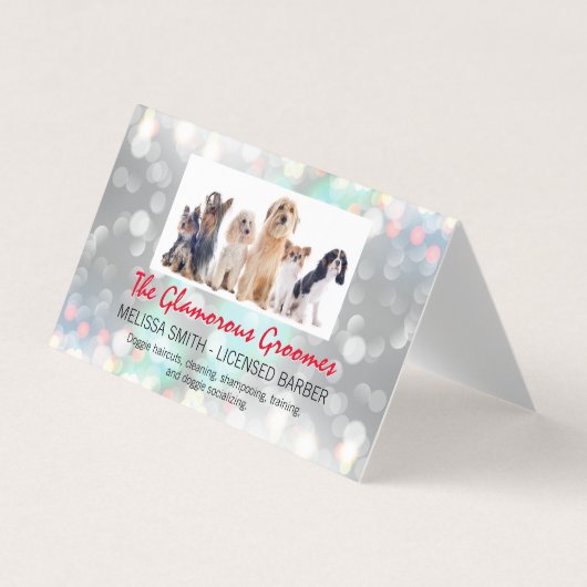 Doggies | Sparkle achtergrond Visitekaartjes (Voorkant)