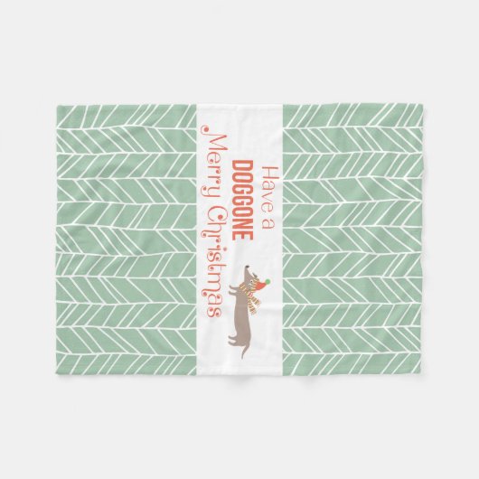 Doggo Merry Kerstmis Fleece Deken (Voorkant (Horizontaal))