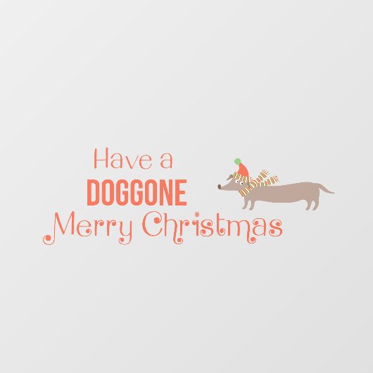 Doggo Merry Kerstmis Weiner Dog Raamsticker (Vel)