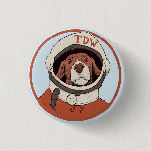 Doggo-naught, knop ronde button 3,2 cm