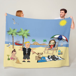 Doggone Beach Fleece Deken