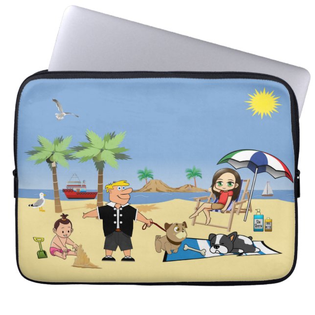 Doggone Strand Laptop Sleeve (Voorkant)