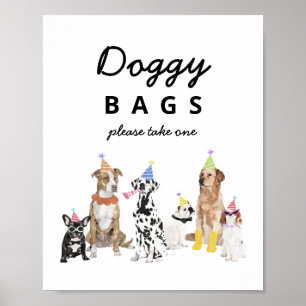 Doggy Bags Dog Birthday Favors Sign Poster