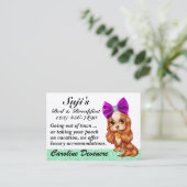 Doggy Bed and Breakfast - SRF Visitekaartje (Staand voorkant)