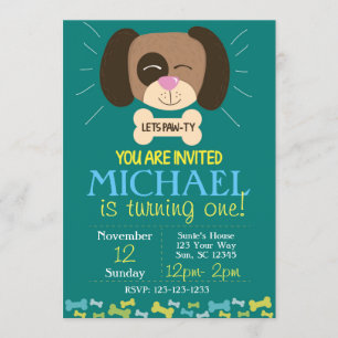 Doggy Birthday Invite (jongens) Kaart