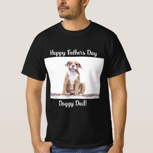 Doggy Dad | Vaderdag | Aangepaste foto | T-shirt (Voorkant)