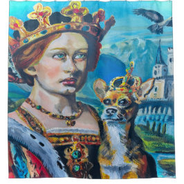 Doggy en de koningin douchegordijn