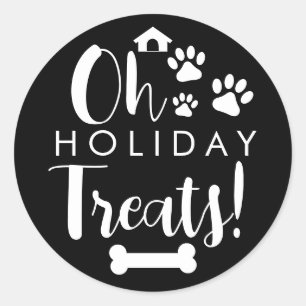 Doggy kerstcadeautje, pooch, Custom Dog Biscuit Ronde Sticker