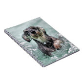 Doggy Paddle Cute Dog Swimming Notitieboek (Rechterzijde)