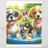 Doggy Swim Day Pool Party Invitation Flyer (Achterkant)