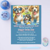 Doggy Swim Day Pool Party Invitation Flyer (Enkel)