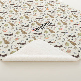 Doggy Treat Botten and Paws Sherpa Deken