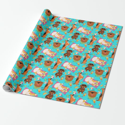 Doggy Vacation Cadeaupapier (Uitgerold)