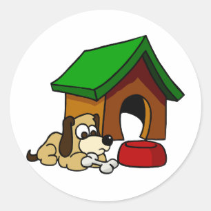 Doghouse Scene Ronde Sticker