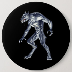 Dogman Cryptid Beast Ronde Button 6,0 Cm