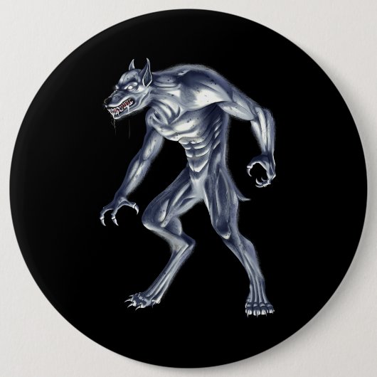 Dogman Cryptid Beast Ronde Button 6,0 Cm (Voorkant)