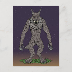 Dogman Cryptid of Weerwolf Briefkaart