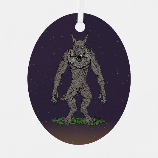 Dogman Cryptid of Weerwolf Metalen Ornament (Voorkant)