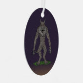 Dogman Cryptid of Weerwolf Metalen Ornament (Voorkant Rechts)