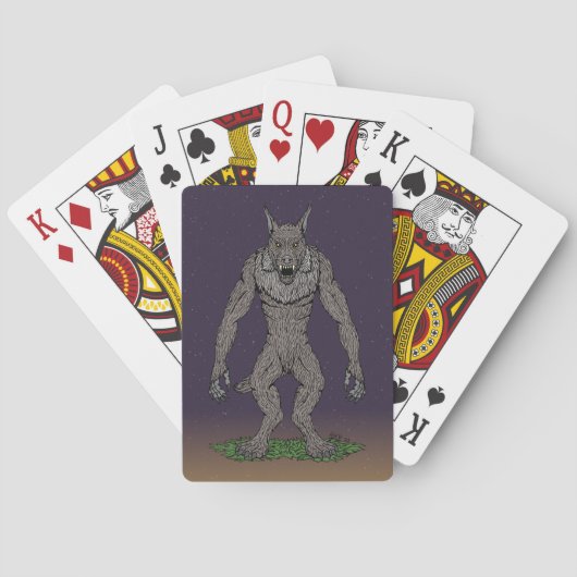 Dogman Cryptid of Weerwolf Pokerkaarten (Achterkant)