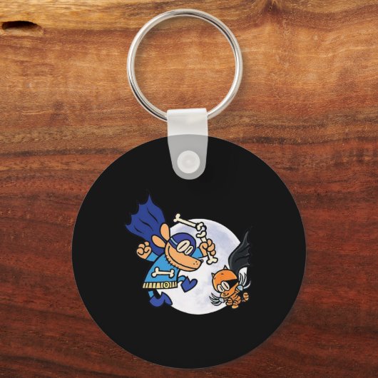 Dogman en kat onmisbaar voor Kind Sleutelhanger (Voorkant)