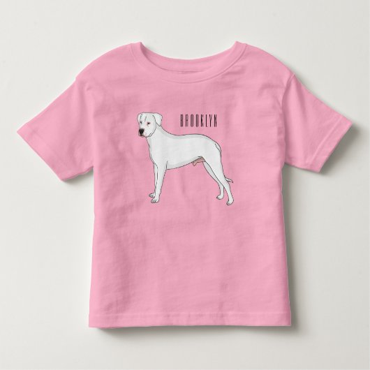 Dogo argentino cartoon afbeelding kinder shirts (Voorkant)