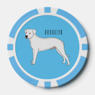 Dogo argentino cartoon afbeelding poker chips