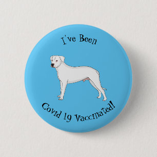Dogo argentino cartoon afbeelding ronde button 5,7 cm