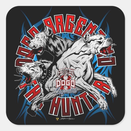 Dogo Argentino de jager Vierkante Sticker (Voorkant)