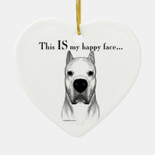Dogo Argentino Gelukkig Gezicht Keramisch Ornament