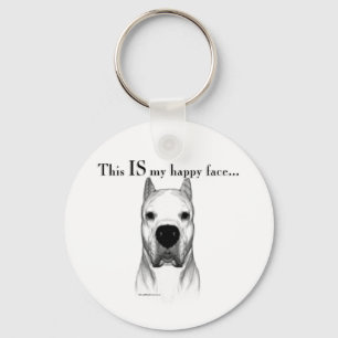 Dogo Argentino Gelukkig Gezicht Sleutelhanger