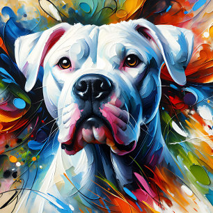 Dogo Argentino Hond Acrylprint Kleurrijk Legpuzzel