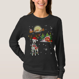 Dogo Argentino Hond Licht Kerstmis rendieren boom  T-shirt
