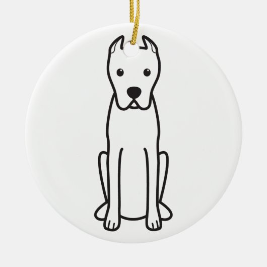 Dogo Argentino Keramisch Ornament (Voorkant)