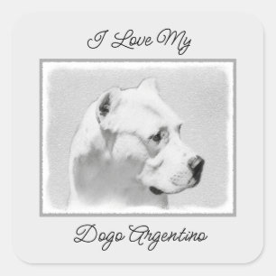 Dogo Argentino schilderen - Oorspronkelijke honden Vierkante Sticker
