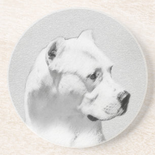 Dogo Argentino schilderen - Oorspronkelijke honden Zandsteen Onderzetter