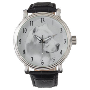 Dogo Argentino Schilderij - Originele Honden Kunst Horloge