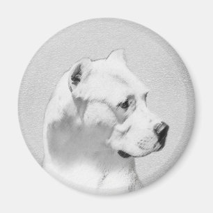 Dogo Argentino Schilderij - Originele Honden Kunst Magneet