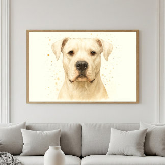 Dogo Argentino Waterverf Portret Poster