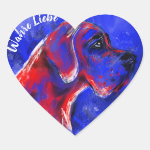 Dogo sticker rood blauw hart