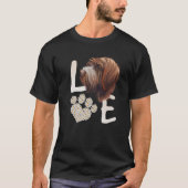 Dogs 365 Love Wirehaered Pointing Griffon Dog Paw T-shirt (Voorkant)