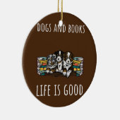 Dogs And Books Keramisch Ornament (Rechts)