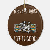 Dogs And Books Keramisch Ornament (Links)