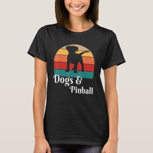 Dogs and Pinball Retro T-shirt (Voorkant)